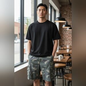 Plugg Camo Cargo‎ Shorts Men’s Size 42  Camouflage Utility Shorts